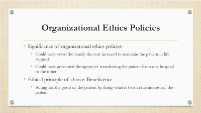 Organizational Ethics Policies