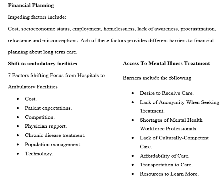 Given the increasing longevity of Americans and the costs of providing long-term care, anticipation