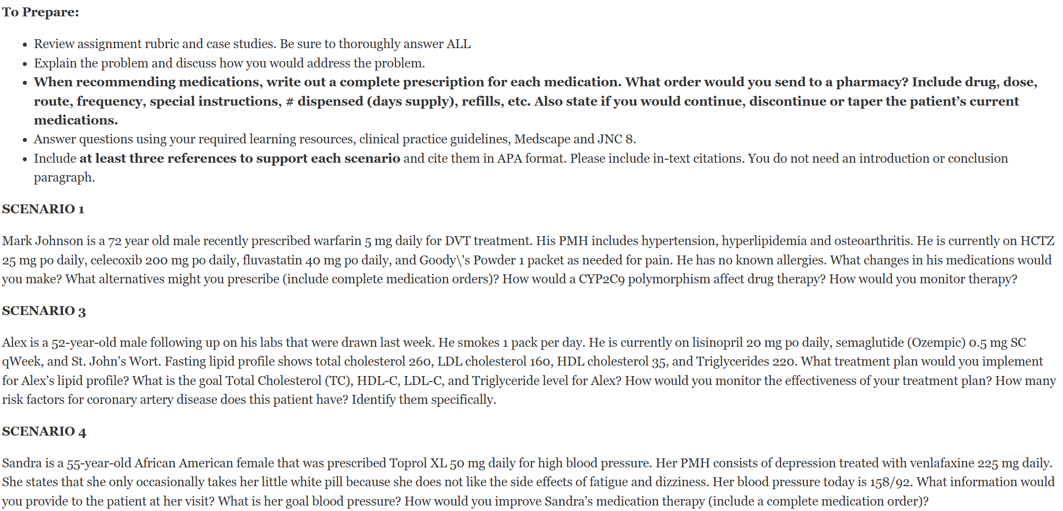 Alex is a 52-year-old male following up on his labs that were drawn last week. He smokes 1 pack per day. He is currently on lisinopril 20 mg po daily, semaglutide (Ozempic) 0.5 mg SC