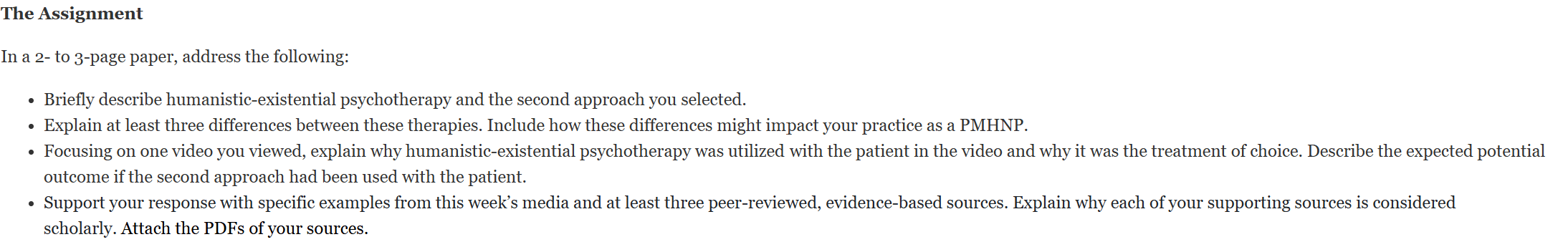 Explain at least three differences between these therapies. Include how these differences might impact your practice as a PMHNP