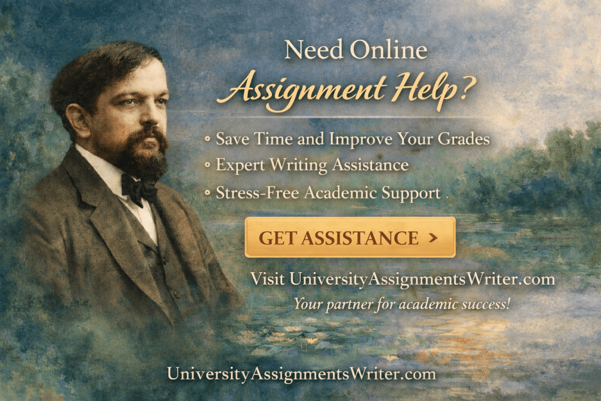 Claude Debussy and academic support ad